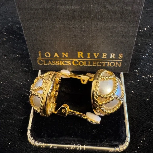 Joan Rivers Classics Collection Gold and Pearl Earrings - Picture 2 of 4